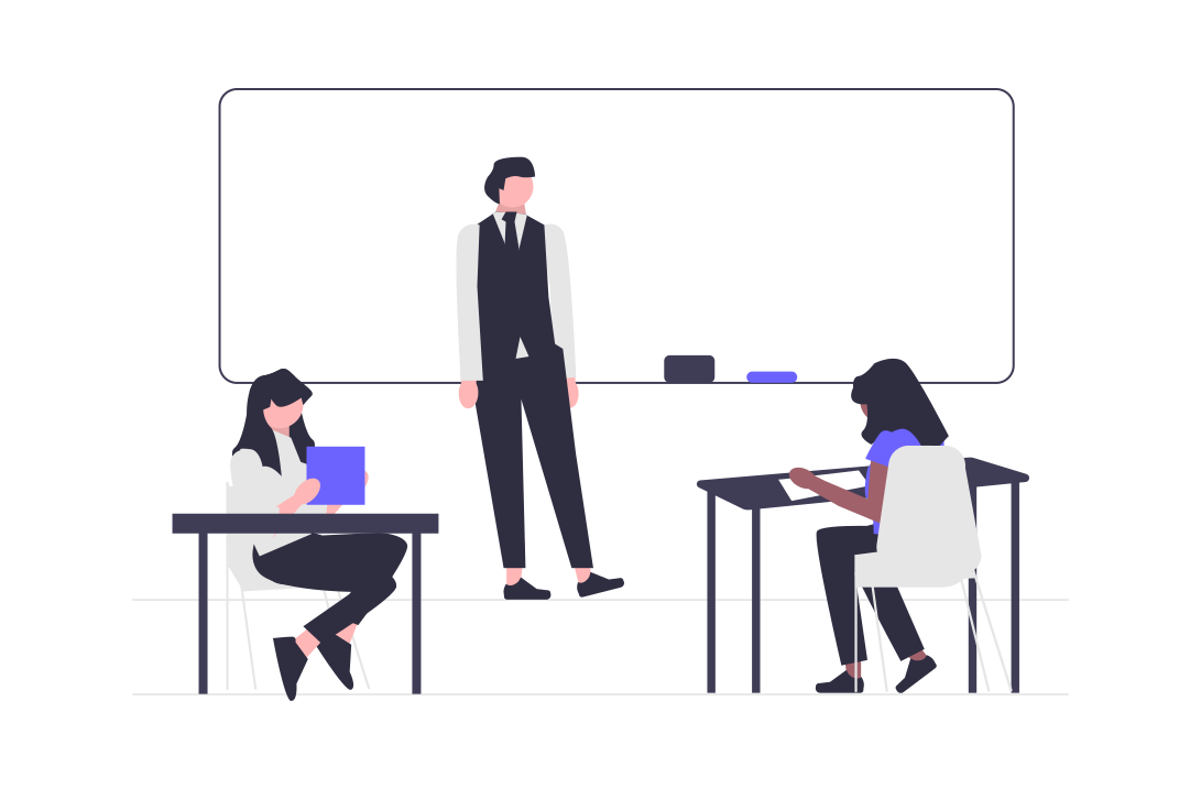 Animated classroom picture